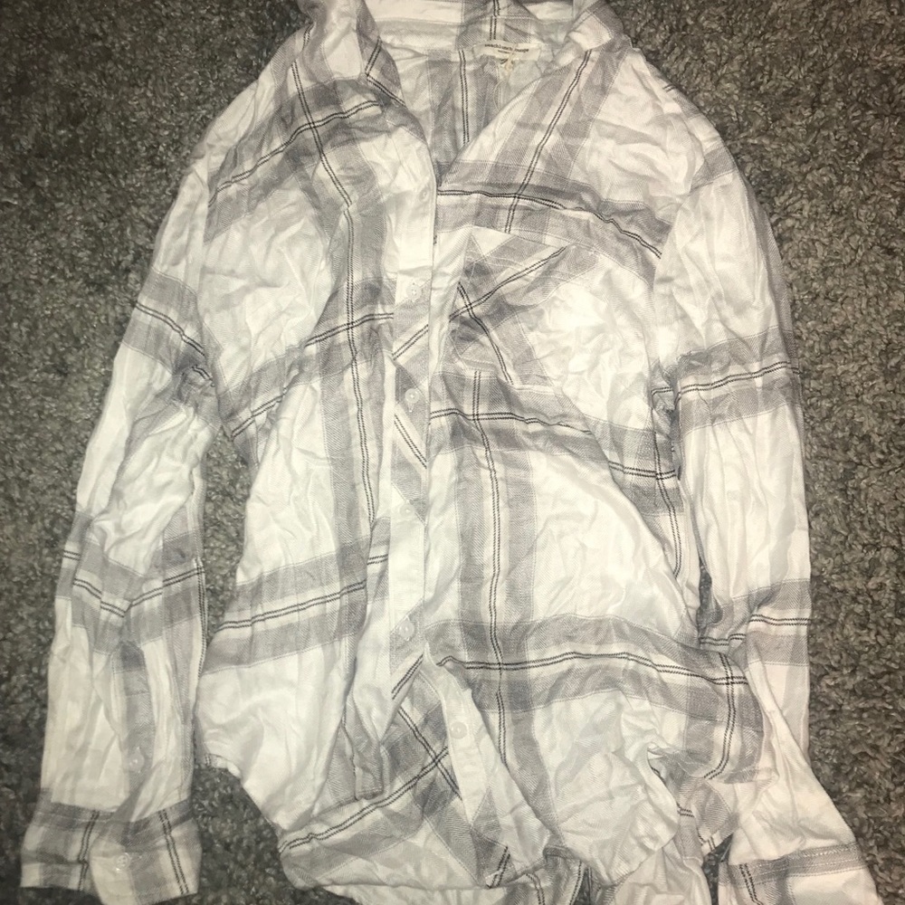 White and gray flannel